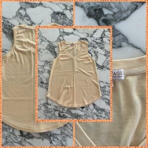 P.J. Salvage Yellow Waffle Knit Top, size small